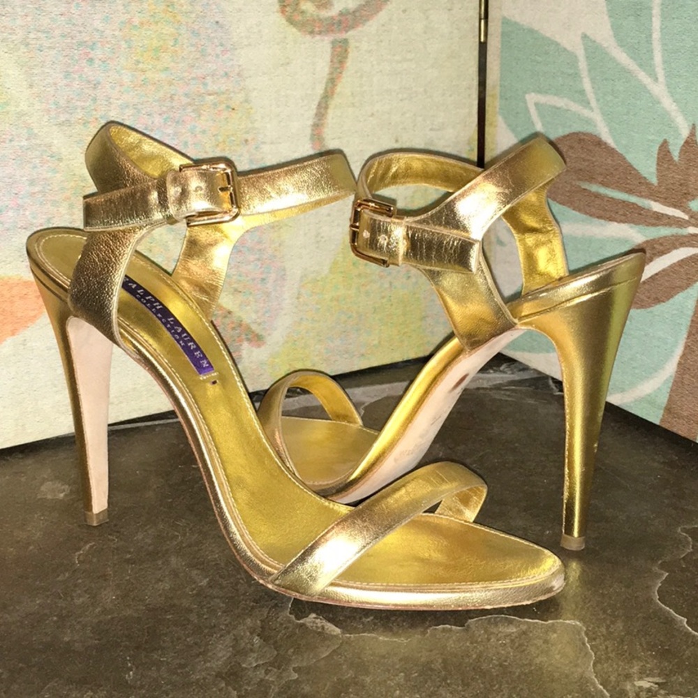 Ralph Lauren Collection Gold Sandals